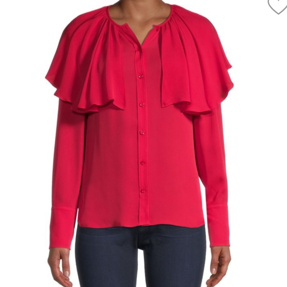 Rebecca Taylor Long Sleeve Georgette Style Blouse (NWT)